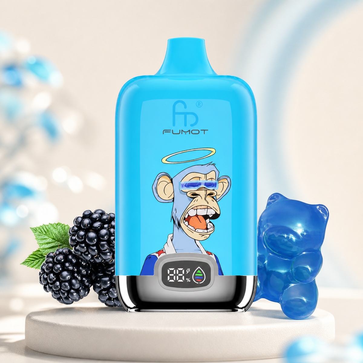 RandM Tornado 12000 Blue Razz Gummy Bear – Produktansicht