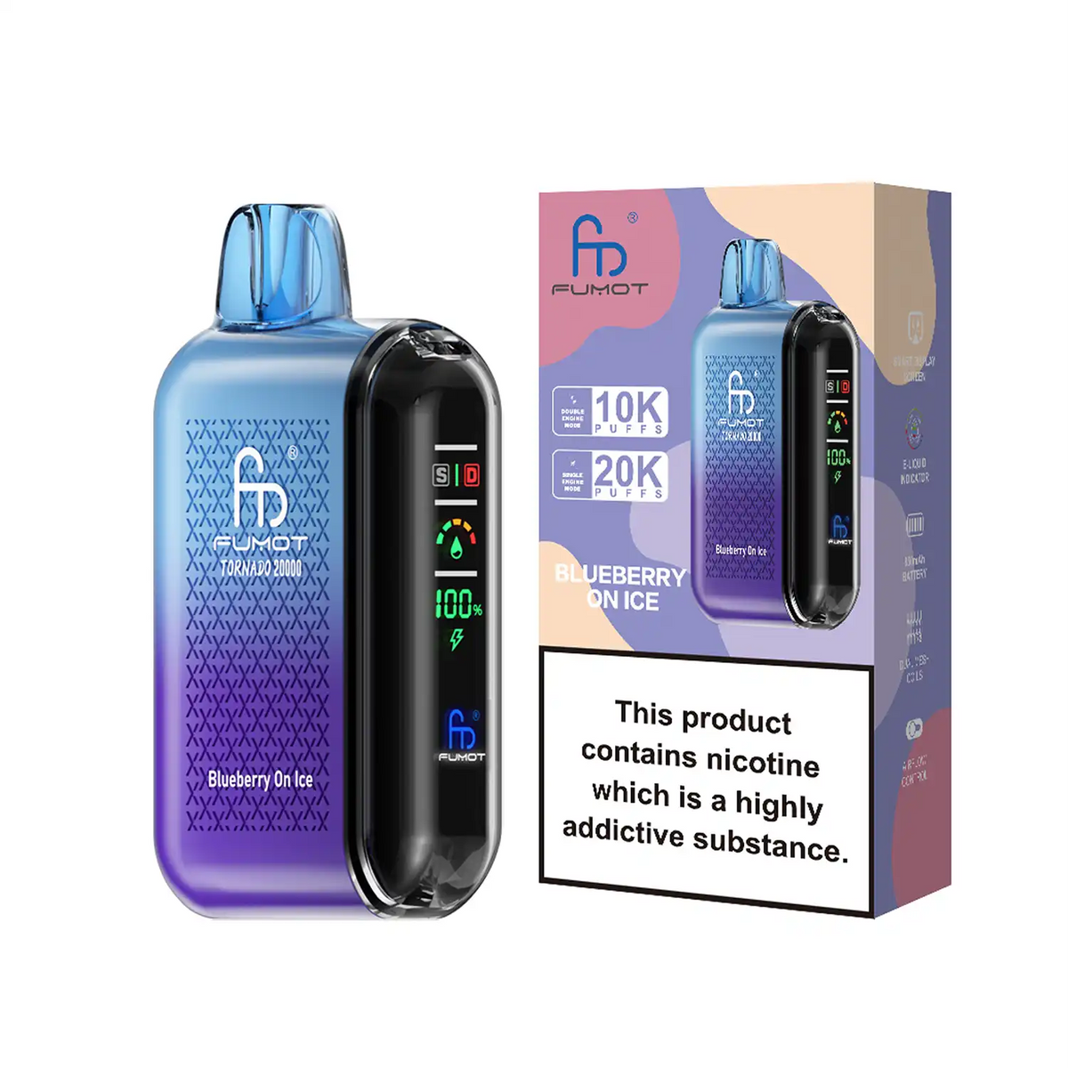 Fumot Tornado Vape 20000 – Fumot Tornado Vape 20000 - Blueberry on Ice