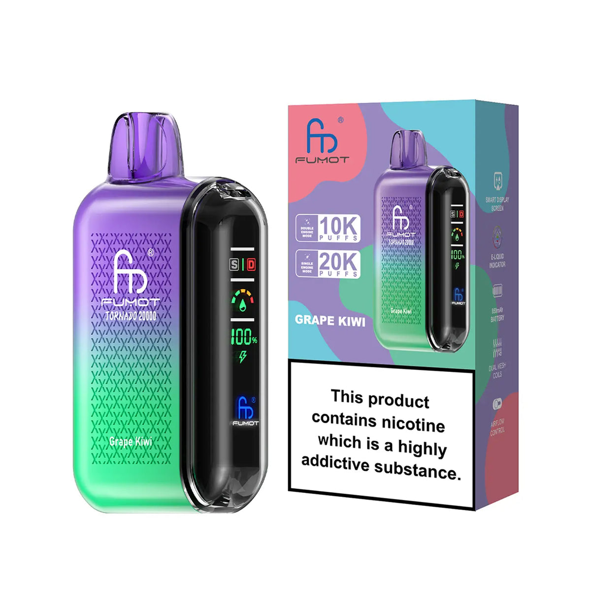 Fumot Tornado Vape 20000 – Fumot Tornado Vape 20000 - Grape Kiwi
