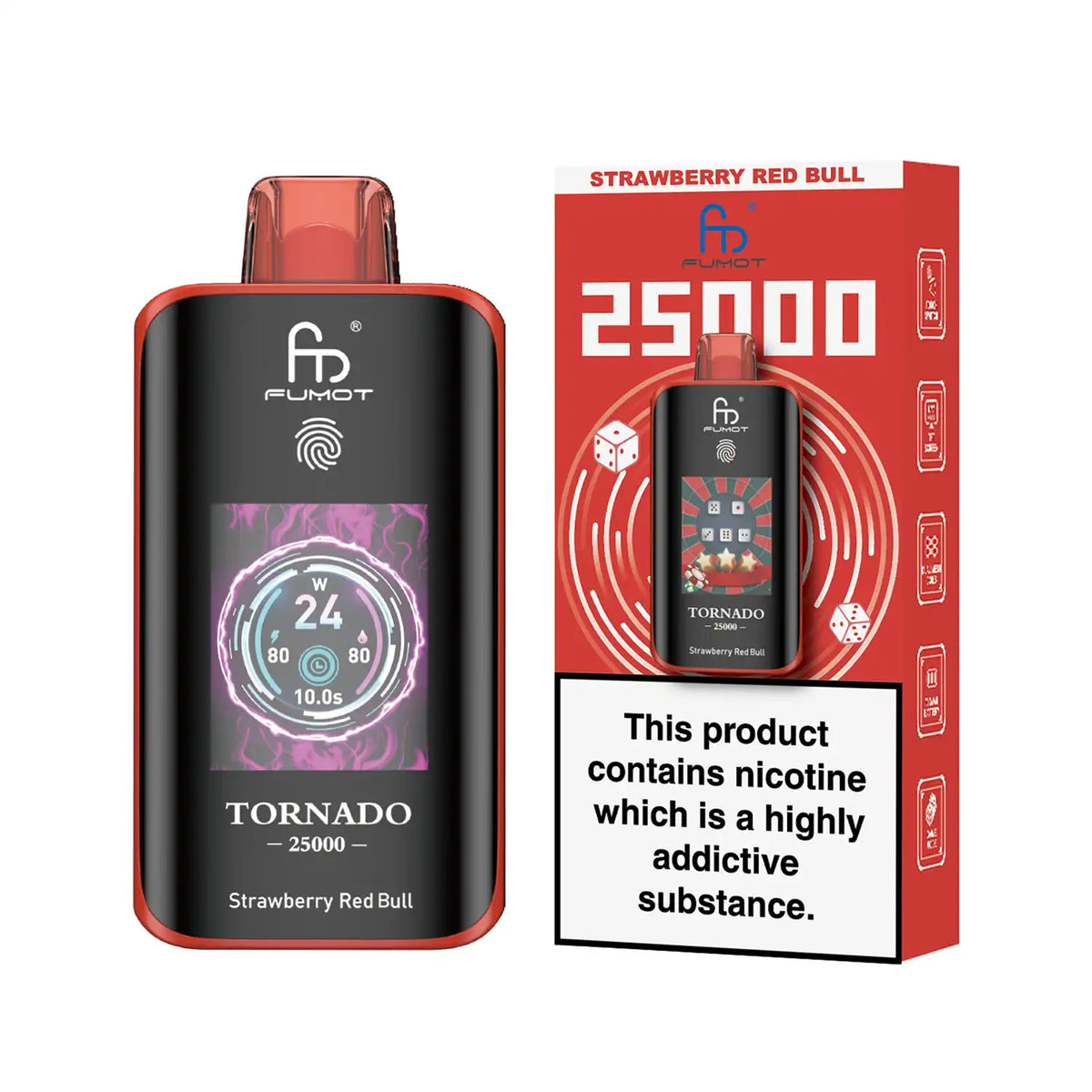 Fumot Tornado Vape 25000 – Fumot Tornado Vape 25000 - Strawberry Red Bull