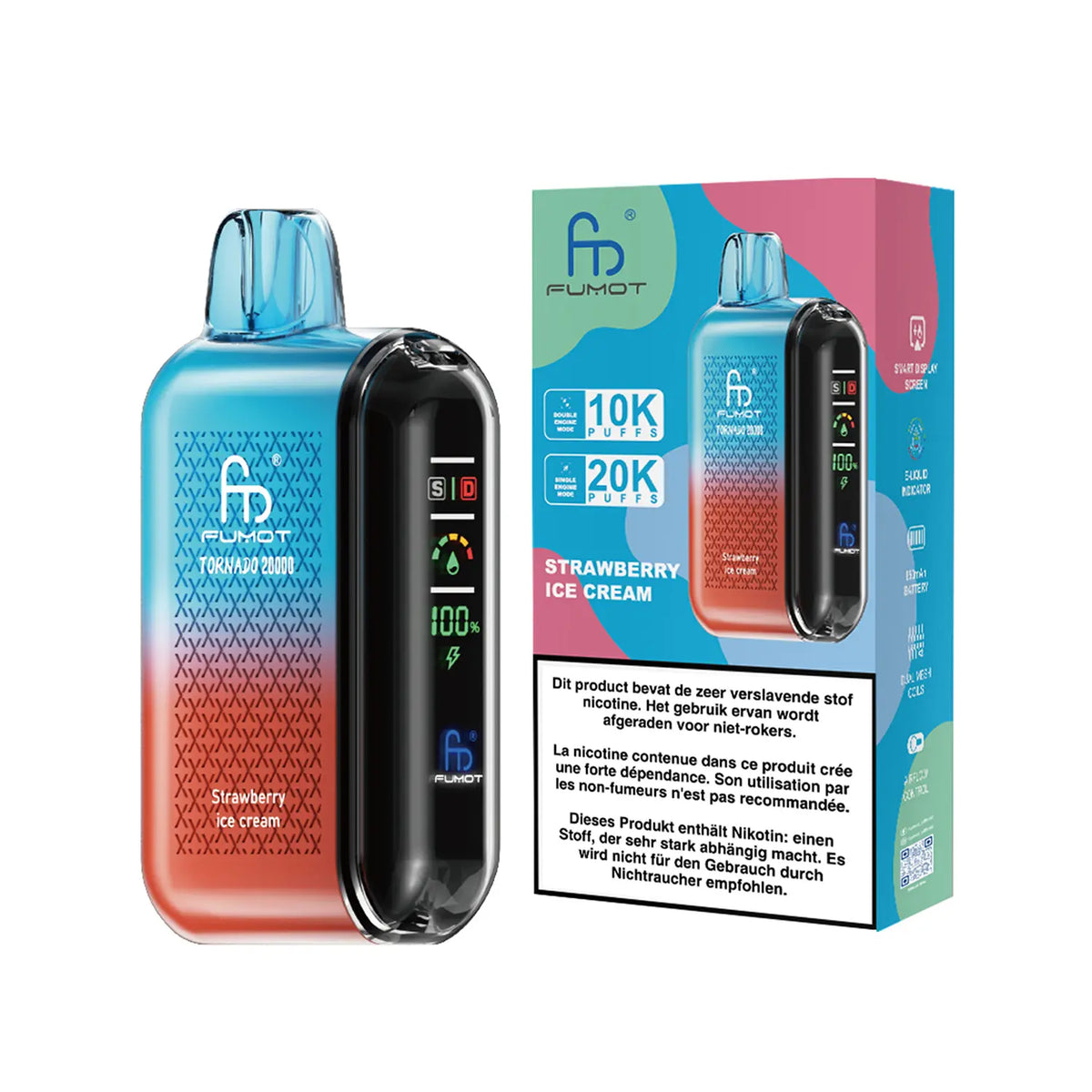 Fumot Tornado Vape 20000 – Fumot Tornado Vape 20000 - Strawberry Ice Cream