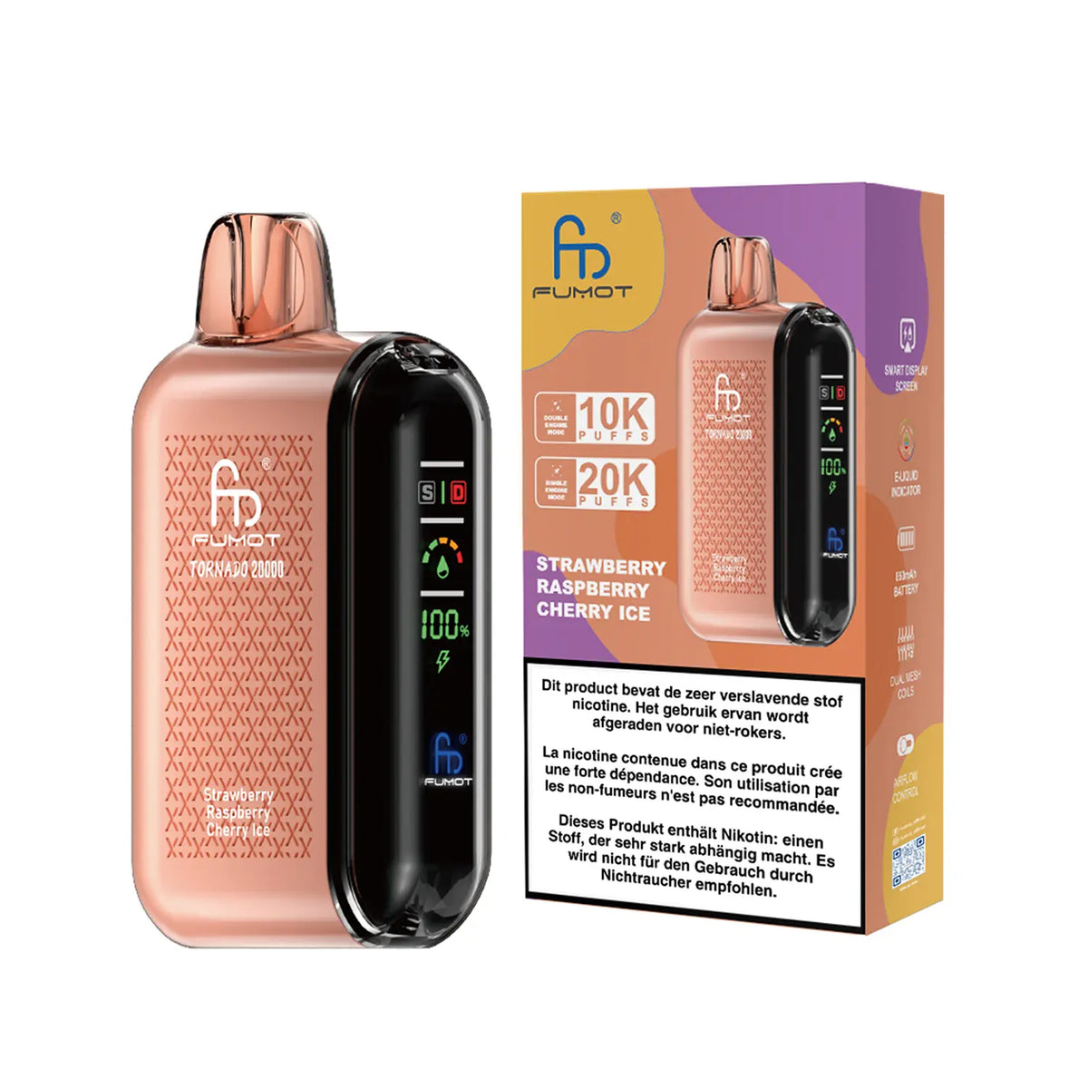 Fumot Tornado Vape 20000 – Fumot Tornado Vape 20000 - Strawberry Raspberry Cherry Ice