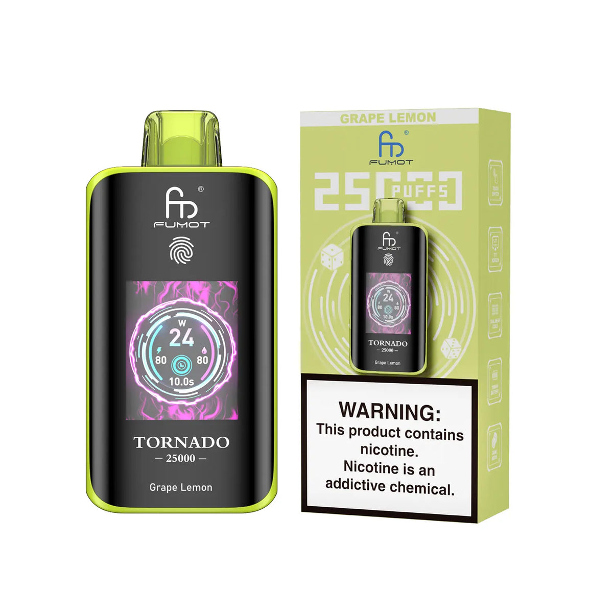 Fumot Tornado Vape 25000 – Fumot Tornado Vape 25000 - Grape Lemon
